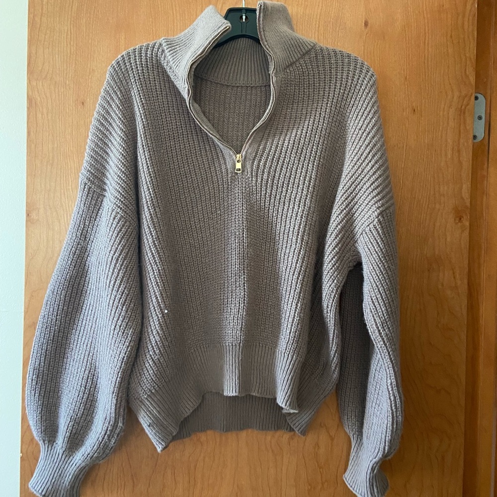 Purple quarter zip sweater